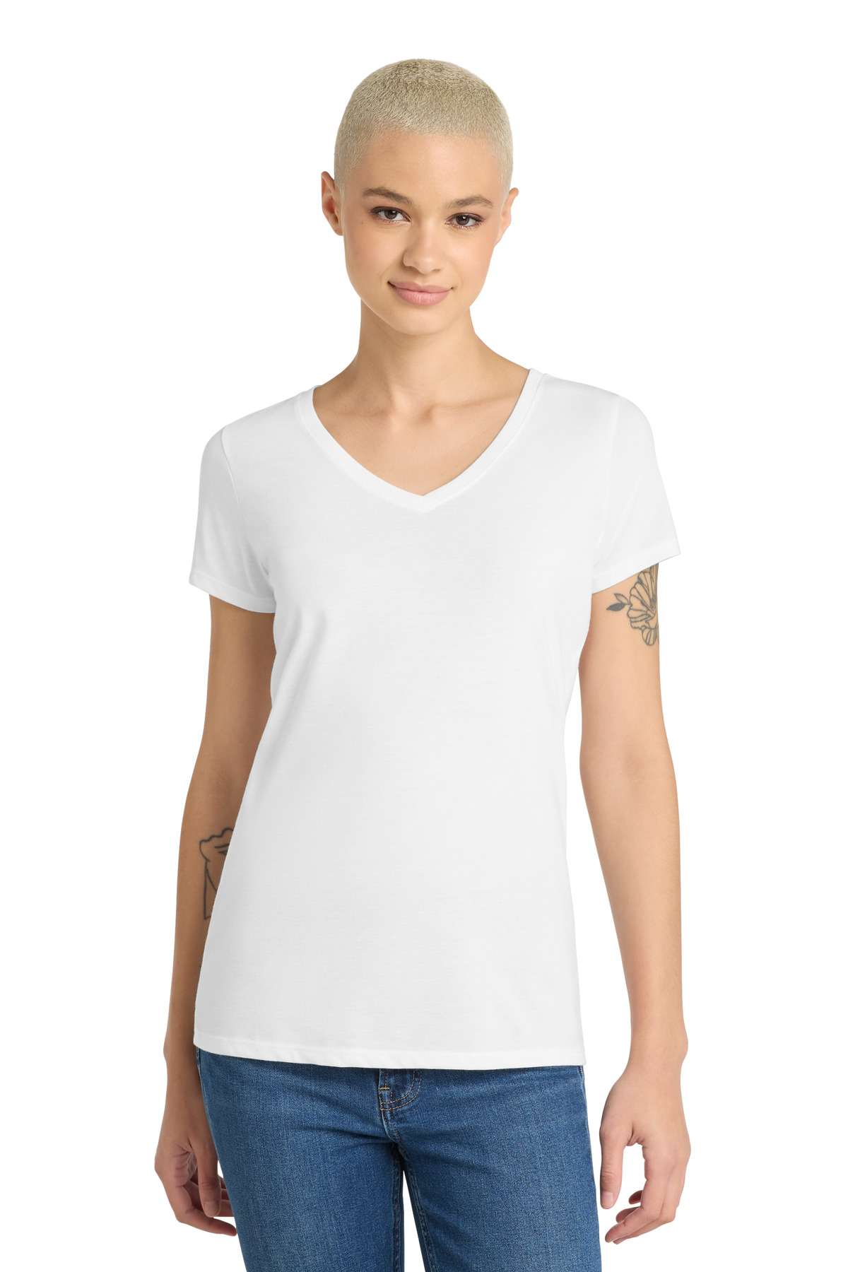 District Women's Perfect Tri V-Neck Tee (DM1350L)