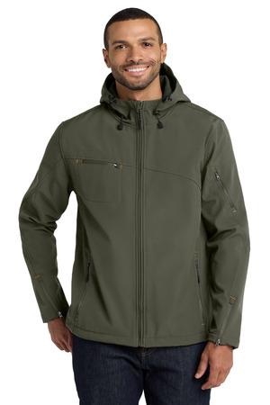 Port Authority Textured Hooded Soft Shell Jacket. J706