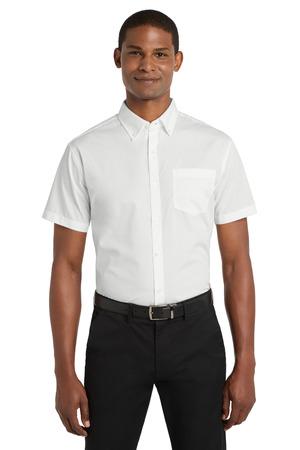 Port Authority Short Sleeve Carefree Poplin Shirt. W101